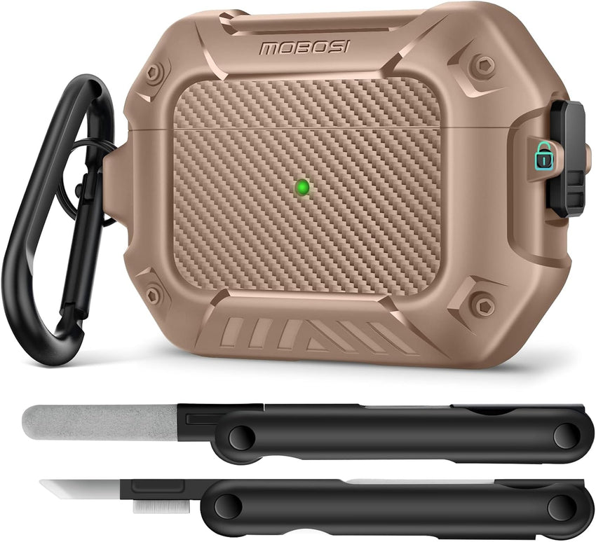 AirPods Case with Lock & Keychain & Cleaner Kit