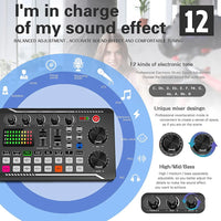 F998 Sound Card Cantilever Microphone Set Recording Karaoke Live Podcast Equipment Studio  Professional Microphone for Phone